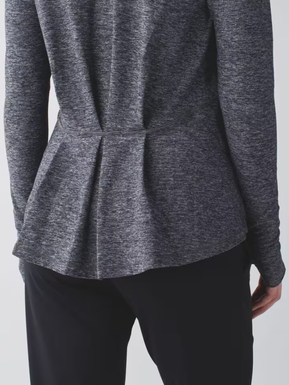 Lululemon Warm Your Core Long Sleeve Shirt Heathered Black Rulu -Estimate Size 6